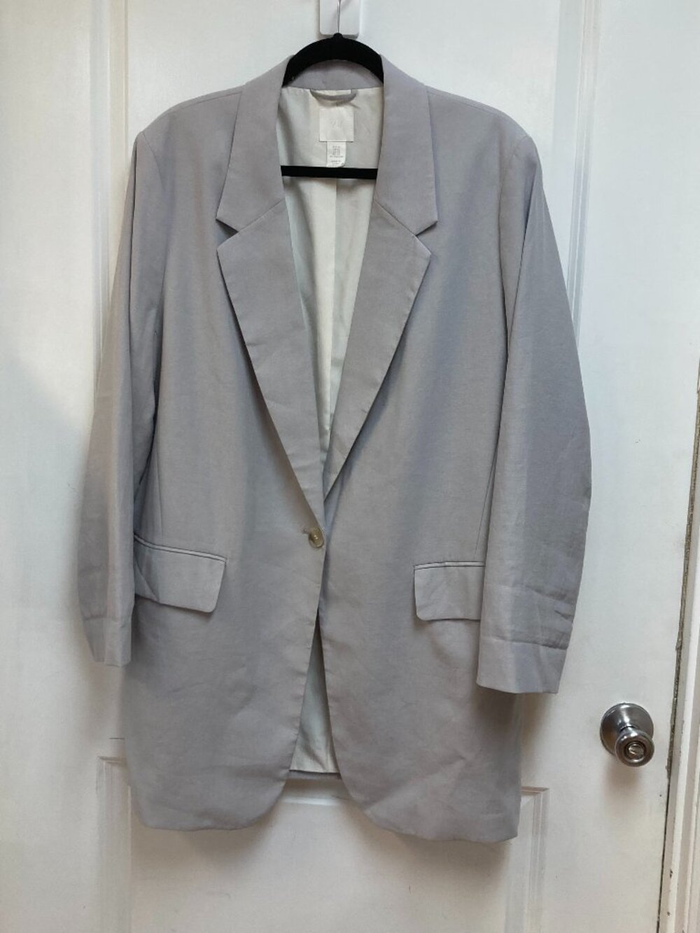 H & M Women's Grey Lined  Blazer Size Large
